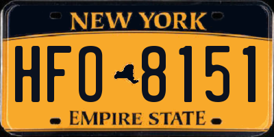 NY license plate HFO8151