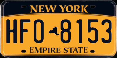 NY license plate HFO8153
