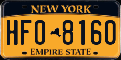 NY license plate HFO8160