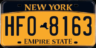 NY license plate HFO8163