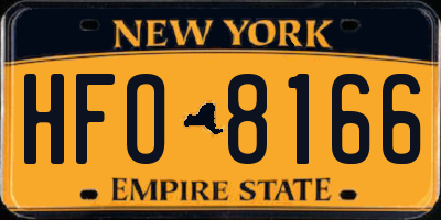 NY license plate HFO8166