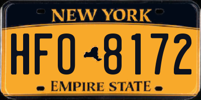 NY license plate HFO8172