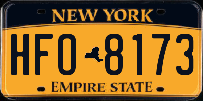 NY license plate HFO8173