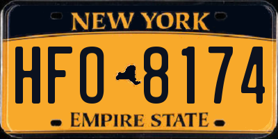 NY license plate HFO8174