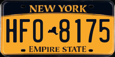 NY license plate HFO8175