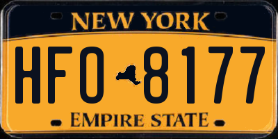 NY license plate HFO8177