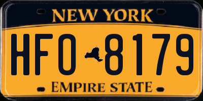 NY license plate HFO8179