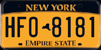 NY license plate HFO8181