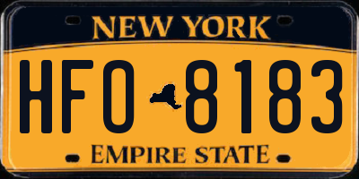 NY license plate HFO8183