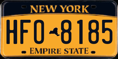 NY license plate HFO8185