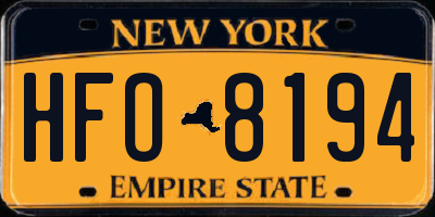 NY license plate HFO8194