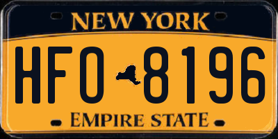 NY license plate HFO8196