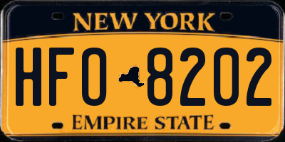 NY license plate HFO8202