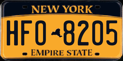 NY license plate HFO8205