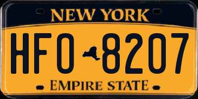 NY license plate HFO8207