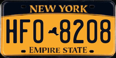 NY license plate HFO8208