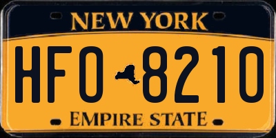 NY license plate HFO8210