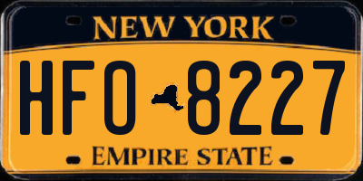 NY license plate HFO8227
