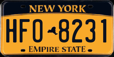 NY license plate HFO8231