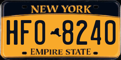 NY license plate HFO8240
