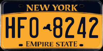 NY license plate HFO8242