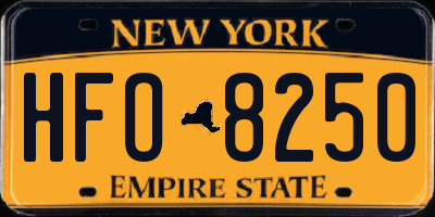NY license plate HFO8250