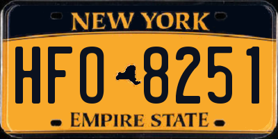 NY license plate HFO8251