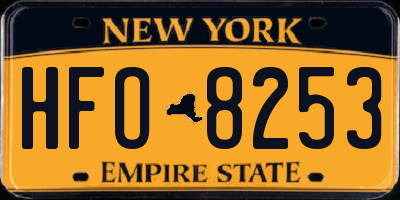 NY license plate HFO8253