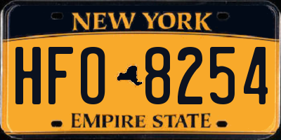 NY license plate HFO8254