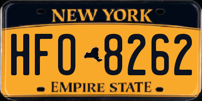 NY license plate HFO8262