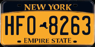 NY license plate HFO8263