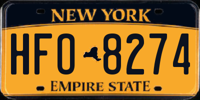 NY license plate HFO8274