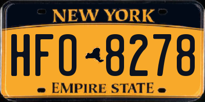 NY license plate HFO8278