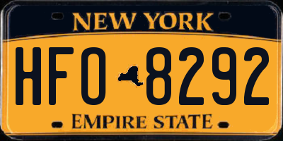 NY license plate HFO8292