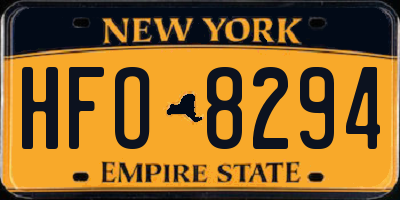 NY license plate HFO8294