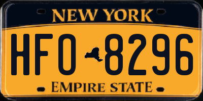 NY license plate HFO8296