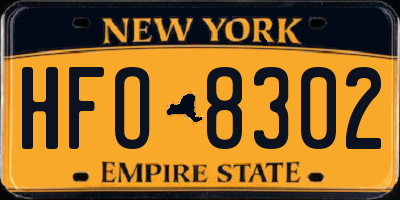 NY license plate HFO8302