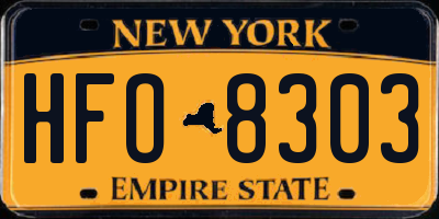 NY license plate HFO8303