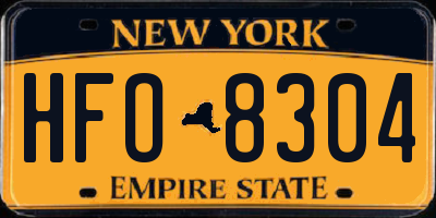 NY license plate HFO8304