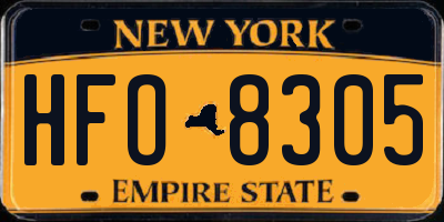 NY license plate HFO8305
