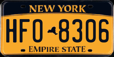 NY license plate HFO8306