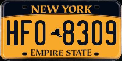 NY license plate HFO8309
