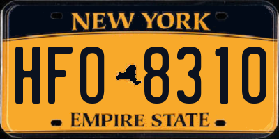 NY license plate HFO8310