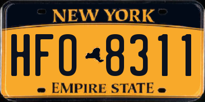 NY license plate HFO8311
