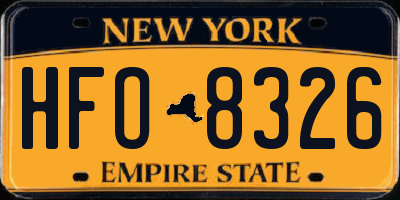 NY license plate HFO8326