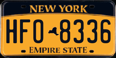 NY license plate HFO8336