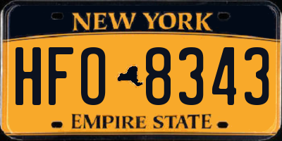 NY license plate HFO8343