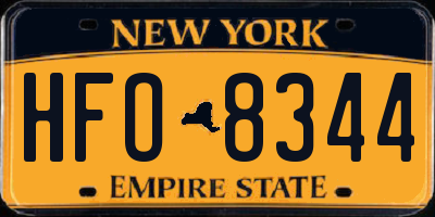 NY license plate HFO8344