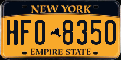 NY license plate HFO8350