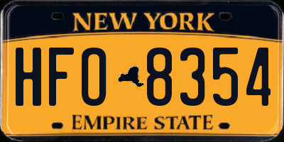 NY license plate HFO8354